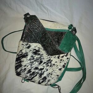 Green and Black Patterned Women's Bag Conceal Carry Convertible